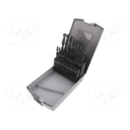 1 set x BAHCO - 4515-SET-19 - Drill set, for metal, high speed steel ruled HSS-R, plastic box