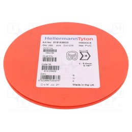 250 pcs x HELLERMANNTYTON - 515-03633 - Markers, Marking: 3, 4÷9mm, PVC, orange, -65÷105°C, leaded, HGDC4-9