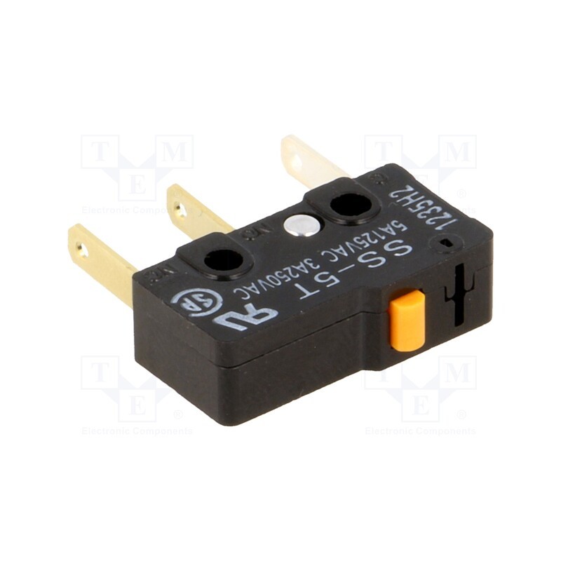 2 pcs x OMRON OCB - SS-5T - Microswitch SNAP ACTION, 5A/125VAC, without lever, SPDT, ON-(ON)
