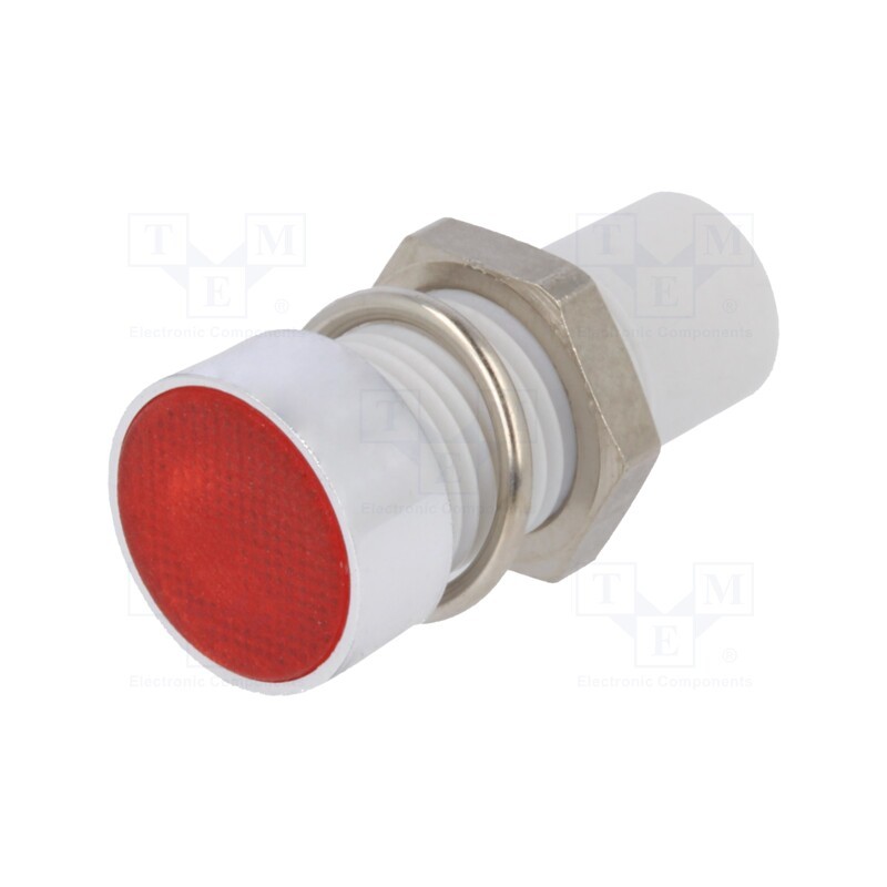 5 pcs x SIGNAL-CONSTRUCT - SKC080 - Indicator: LED, flat, Ø8mm, polycarbonate, ØLED: 5mm, Body: silver