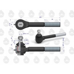 Long left joint with nut C 385 original Ursus