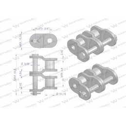 Industrial chain link p10ah 2 ansi a 50h