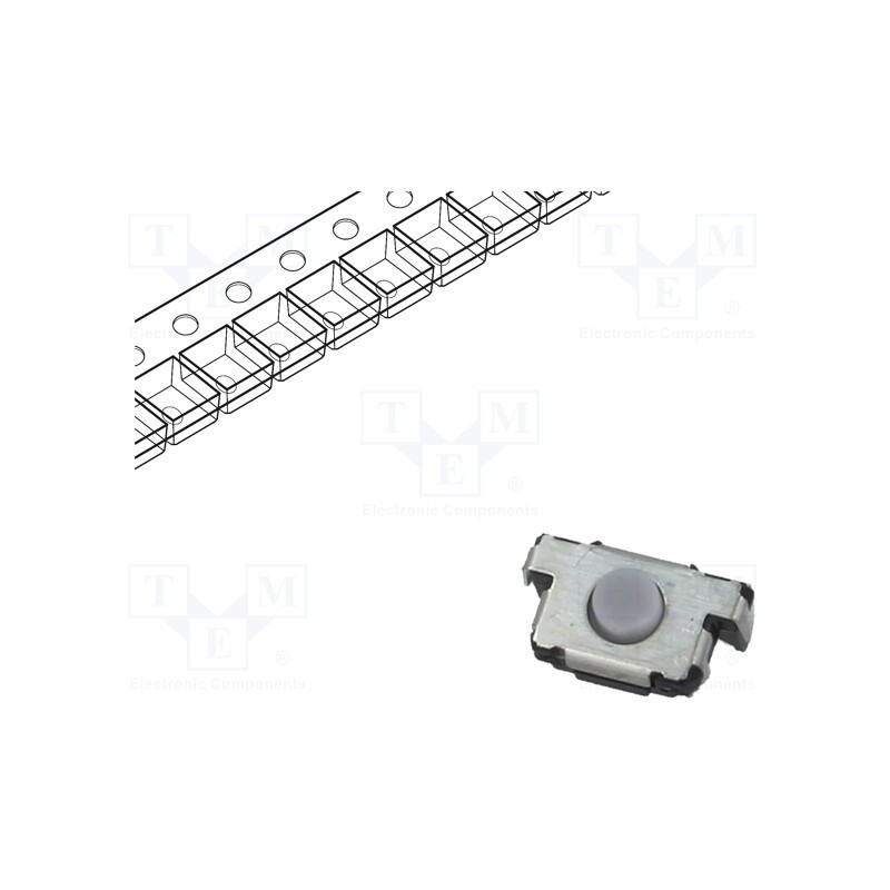 1 pcs x PANASONIC - EVQP4KB3Q - Microswitch TACT, SPST, Pos: 2, 0.02A/12VDC, SMT, 6x3.5x3.5mm, grey