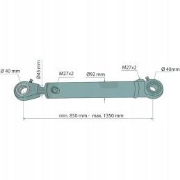 Hydraulic cylinder with double-sided loader eye