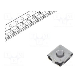1 pcs x PANASONIC - EVQP0S02Q - Microswitch TACT, SPST, Pos: 2, 0.02A/15VDC, SMD, none, OFF-(ON)
