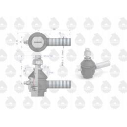 Rod end, left joint c 328 with nut