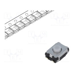 1 pcs x PANASONIC - EVQP2K02Q - Microswitch TACT, SPST, Pos: 2, 0.02A/15VDC, SMT, none, 2.5mm, grey