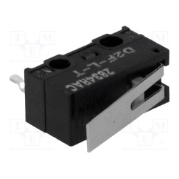 2 pcs x OMRON OCB - D2F-L-T - Microswitch SNAP ACTION, 3A/125VAC, 2A/30VDC, with lever, SPDT