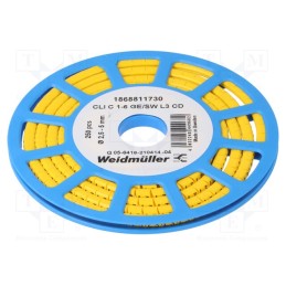 250 pcs x WEIDMu00dcLLER - CLI C 1-6 GE/SW L3 CD - Markers, Marking: L3, 2.5÷5mm, PVC, yellow, -30÷80°C, leaded, CLI C