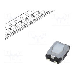 1 pcs x PANASONIC - EVQP2402M - Microswitch TACT, SPST, Pos: 2, 0.02A/15VDC, SMT, none, 2.1mm, white