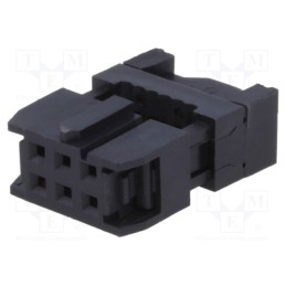 2 pcs x Amphenol Communications Solutions - T812106A101CEU - Plug, IDC, female, PIN: 6, with cable clamp, IDC, for ribbon cable