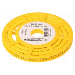 250 pcs x WEIDMu00dcLLER - CLI C 2-4 GE/SW 9 CD - Markers, Marking: 9, 4÷10mm, PVC, yellow, -30÷80°C, leaded, CLI C