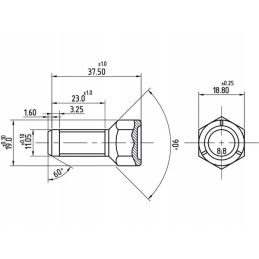 Front wheel bolt 1 2 mf 235 255 ursus 887135m