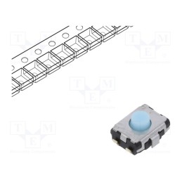 1 pcs x PANASONIC - EVQP2B02B - Microswitch TACT, SPST, Pos: 2, 0.02A/15VDC, SMD, none, OFF-(ON)