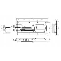Mortise aluminum side lock, type with handle