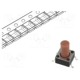 1 pcs x KNITTER-SWITCH - TSS 65 N - Microswitch TACT, SPST-NO, Pos: 2, 0.05A/12VDC, SMD, none, 1.6N