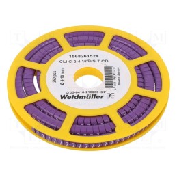 250 pcs x WEIDMu00dcLLER - CLI C 2-4 VI/WS 7 CD - Markers, Marking: 7, 4÷10mm, PVC, violet, -30÷80°C, leaded, CLI C
