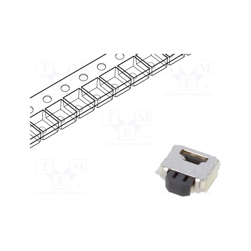 1 pcs x OMRON OCB - B3U3100P - Microswitch TACT, SPST-NO, Pos: 2, 0.05A/12VDC, SMT, none, 1.59N