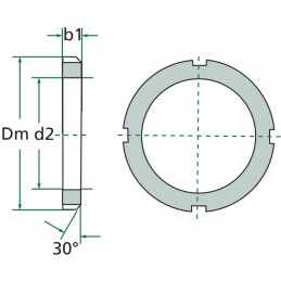 Bearing nut 32x6 mm m20x1 km 04 granite