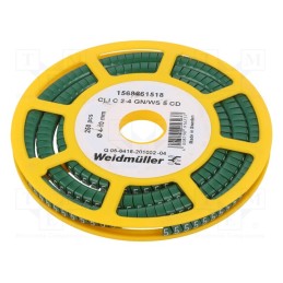250 pcs x WEIDMu00dcLLER - CLI C 2-4 GN/WS 5 CD - Markers, Marking: 5, 4÷10mm, PVC, green, -30÷80°C, leaded, CLI C