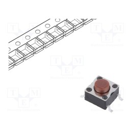 1 pcs x KNITTER-SWITCH - TSS 62 N - Microswitch TACT, SPST-NO, Pos: 2, 0.05A/12VDC, SMD, none, 1.6N