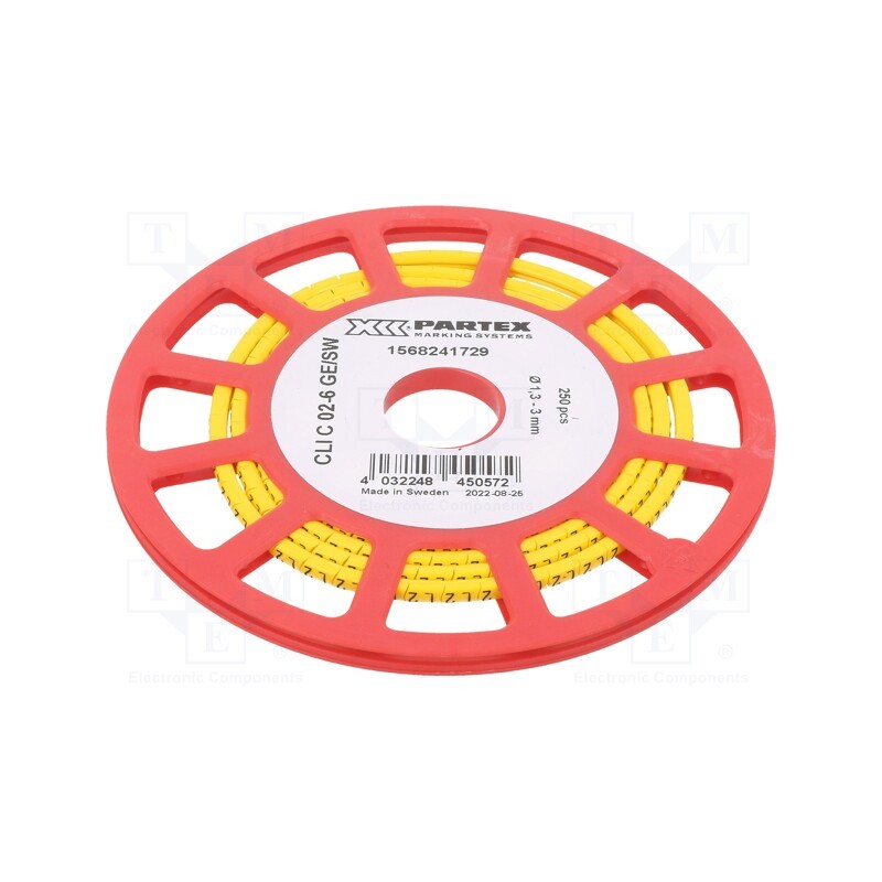 250 pcs x WEIDMu00dcLLER - CLI C 02-6 GE/SW L2 CD - Markers, Marking: L2, 1.3÷3mm, PVC, yellow, -30÷80°C, leaded, CLI C