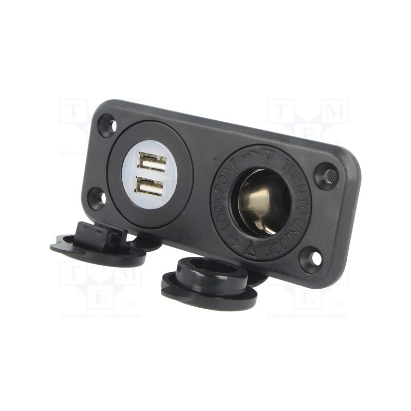 1 pcs x SCI - A13-142194BPD-BB3 - Car lighter socket, car lighter socket x1,USB A socket x2