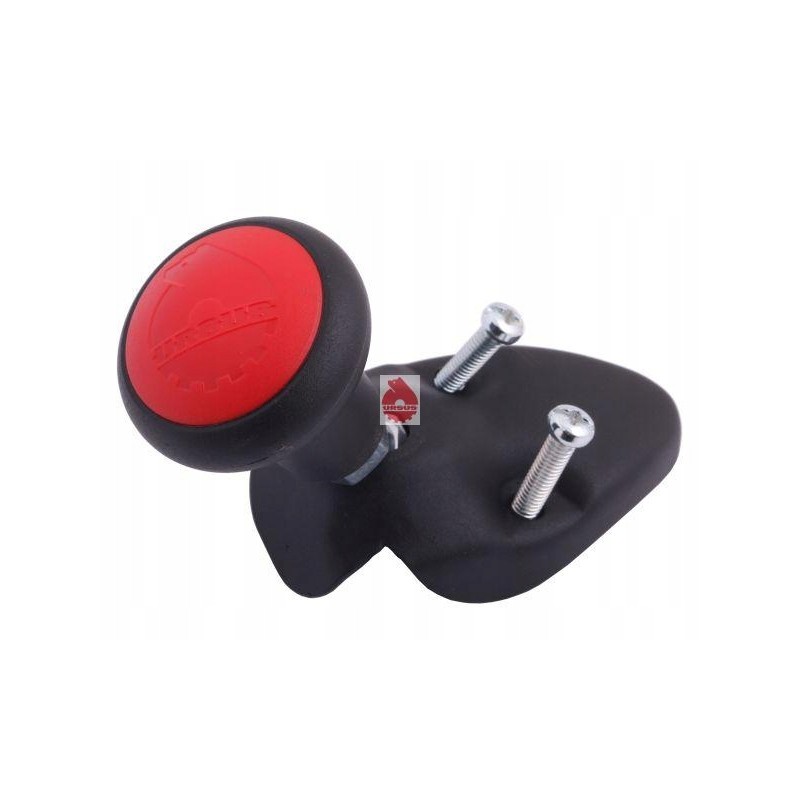 Red steering knob, mounted on the Ursus frame