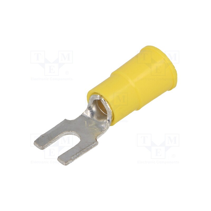 2 pcs x KEYSTONE - 8233 - Tip: fork, M3,5, Ø: 3.66mm, crimped, for cable, insulated, yellow