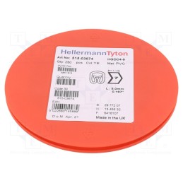 250 pcs x HELLERMANNTYTON - 515-03674 - Markers, Marking: 7, 4÷9mm, PVC, yellow, -65÷105°C, leaded, HGDC4-9