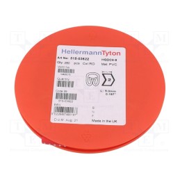 250 pcs x HELLERMANNTYTON - 515-03622 - Markers, Marking: 2, 4÷9mm, PVC, red, -65÷105°C, leaded, HGDC4-9
