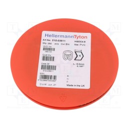 250 pcs x HELLERMANNTYTON - 515-03611 - Markers, Marking: 1, 4÷9mm, PVC, brown, -65÷105°C, leaded, HGDC4-9