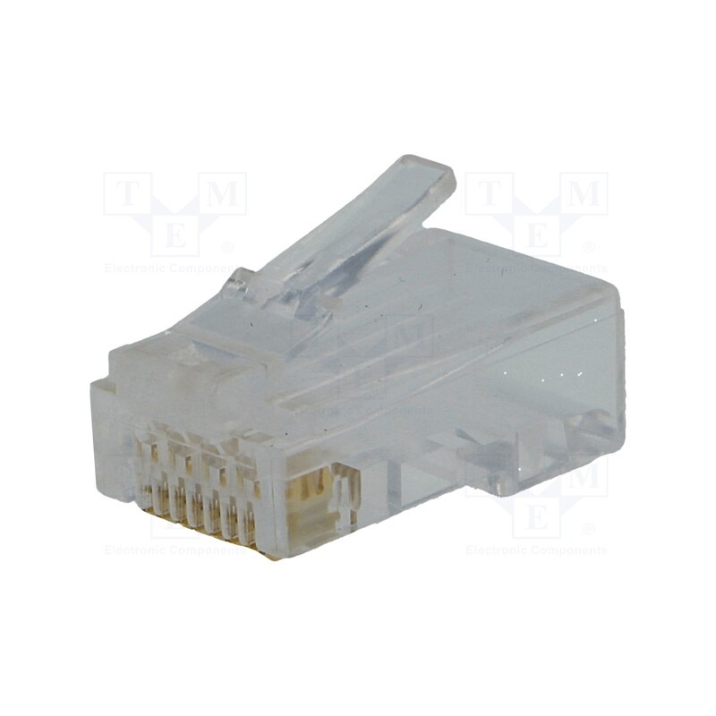 2 pcs x NINIGI - RJ45W-CAT6U-R - Plug, RJ45, PIN: 8, Cat: 6, Layout: 8p8c, for cable, IDC,crimped