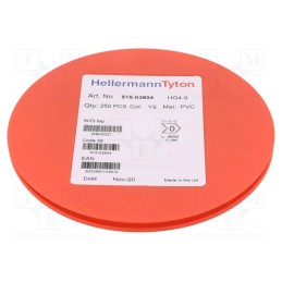 250 pcs x HELLERMANNTYTON - 515-03604 - Markers, Marking: 0, 4÷9mm, PVC, yellow, -65÷105°C, leaded, HGDC4-9
