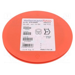 250 pcs x HELLERMANNTYTON - 515-03600 - Markers, Marking: 0, 4÷9mm, PVC, black, -65÷105°C, leaded, HGDC4-9