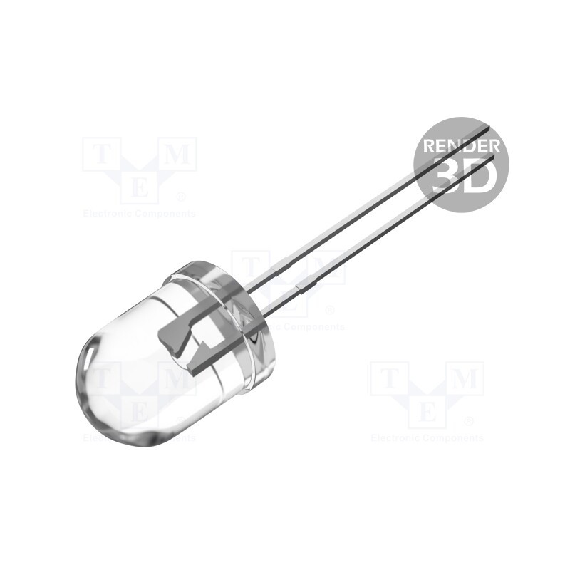 1 pcs x OPTOSUPPLY - OSW5DKA131A-12V - LED, 10mm, white cold, 3000÷4200mcd, 30°, Front: convex, 10÷15V