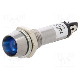 5 pcs x NINIGI - IND8-12B-B - Indicator: LED, recessed, blue, 12VDC, Ø8.2mm, IP40, for soldering