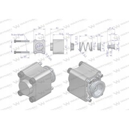 Distributor cap, lower rear, complete with spring