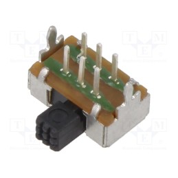 1 pcs x E-SWITCH - EG2208 - Switch: slide, Pos: 2, DPDT, 0.2A/30VDC, ON-ON, THT, -20÷70°C, EG
