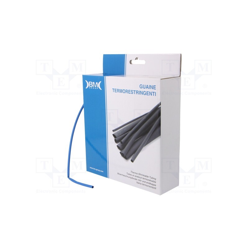 1 rol x BM GROUP - GBS032MBL - Heat shrink sleeve, glueless, 2: 1, 3.2mm, L: 11m, polyolefine