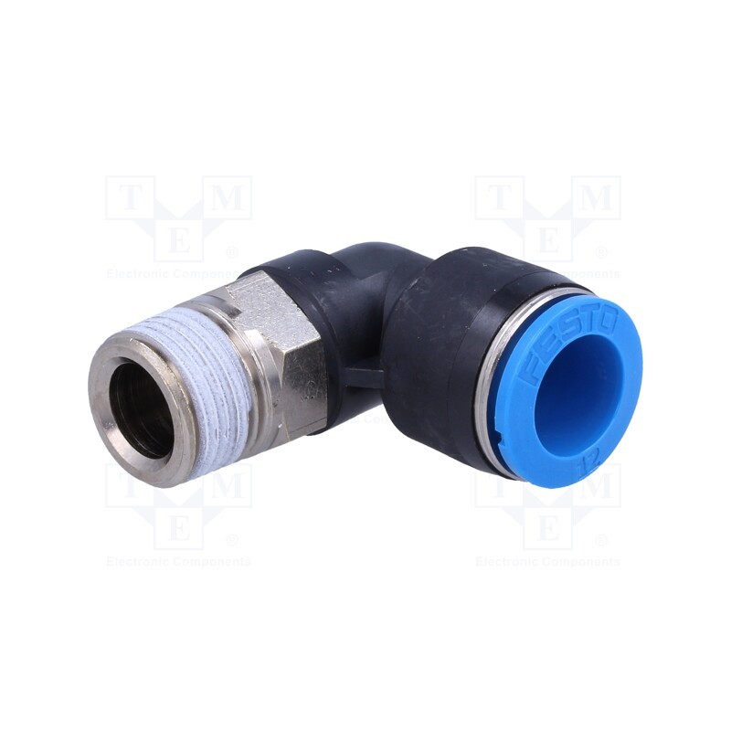 1 pcs x FESTO-153053 - Push-in fitting, angled 90°, -0.95÷6bar, Gasket: NBR rubber, QS