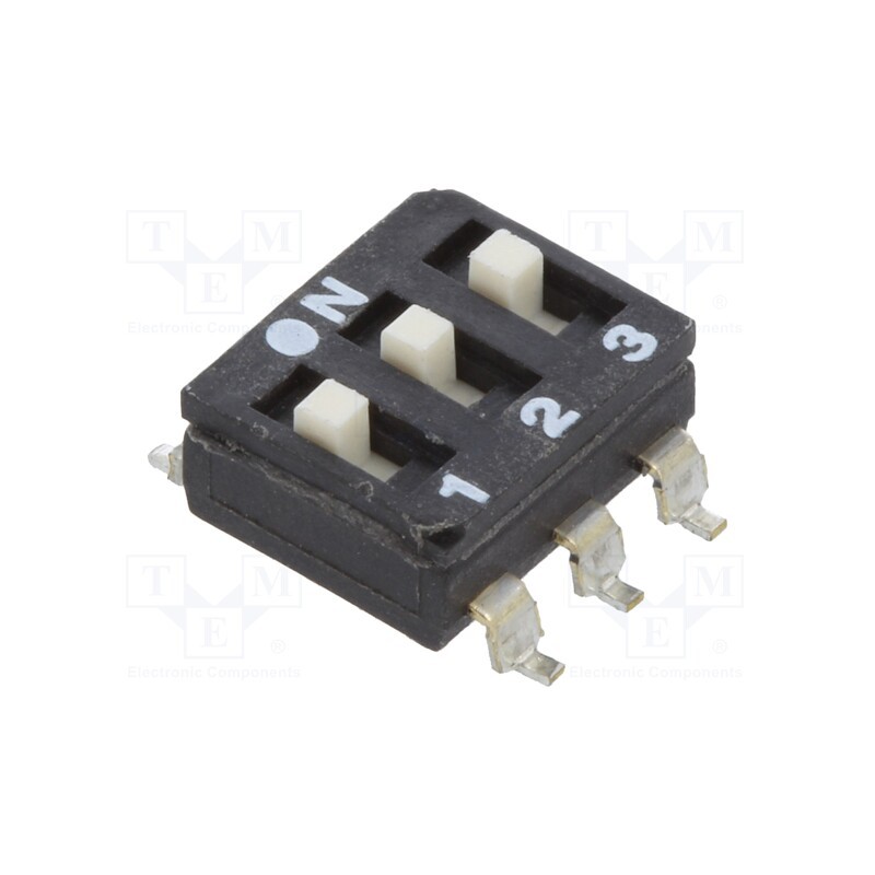 1 pcs x ECE - ESD103EZ - Switch: DIP-SWITCH, Poles number: 3, OFF-ON, 0.025A/24VDC, Pos: 2