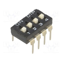 1 pcs x DIPTRONICS - NDI-04H-V - Switch: DIP-SWITCH, Poles number: 4, ON-OFF, 0.1A/24VDC, Pos: 2