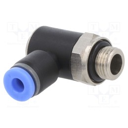 1 pcs x PNEUMAT-170.018-4 - Push-in fitting, angled, -0.95÷15bar, nickel plated brass,PBT