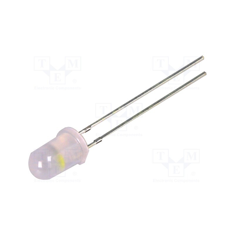 1 pcs x OPTOSUPPLY - OSW5DP5A32A-6.8HZ - LED, 5mm, white cold, 2180÷3000mcd, 30°, Front: convex, 3÷5V, round