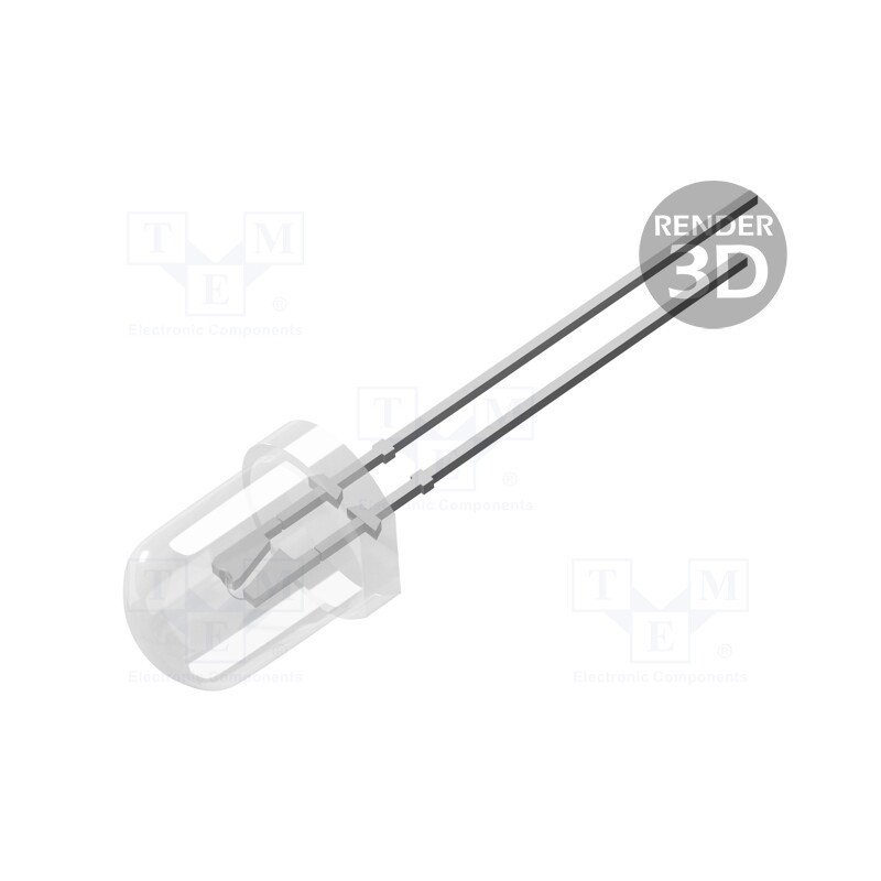 1 pcs x OPTOSUPPLY - OSW5DK8131A-12V - LED, 8mm, white cold, 3000÷4200mcd, 30°, Front: convex, 12V