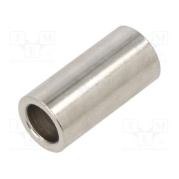 5 pcs x DREMEC - 3112/8,2X25 - Spacer sleeve, 25mm, cylindrical, brass, nickel, Out.diam: 12mm