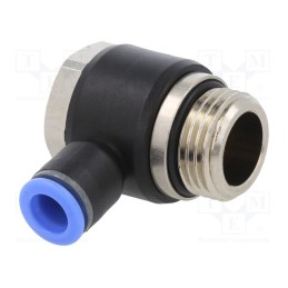 1 pcs x PNEUMAT-145.012-8 - Push-in fitting, angled, -0.95÷15bar, nickel plated brass,PBT