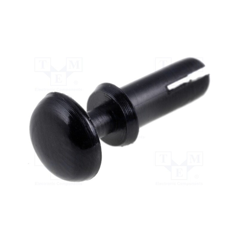 5 pcs x KSS WIRING - SR-380K - Rivet, polyamide, Panel cutout diam: 3mm, black, UL94V-2