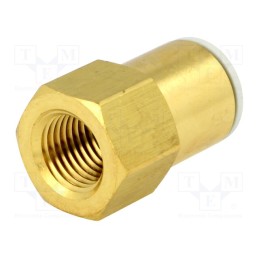 1 pcs x SMC-KQ2F12-02A - Push-in fitting, threaded,straight, -1÷10bar, brass, -5÷60°C